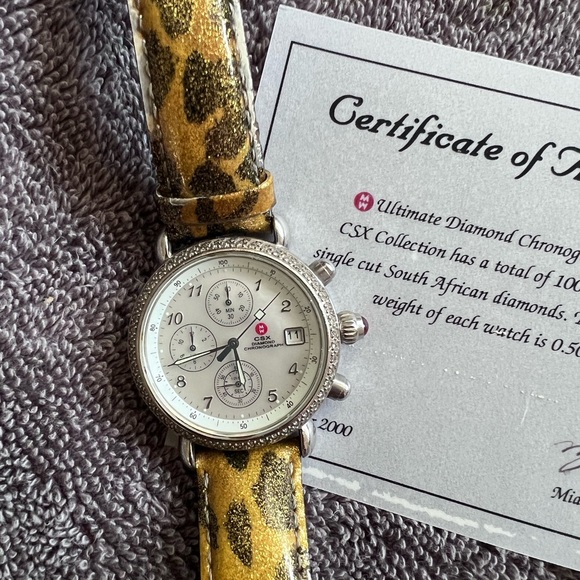 Michele Accessories - Michele CSX Ultimate Diamond Chronograph Watch with Alligator Watchbands